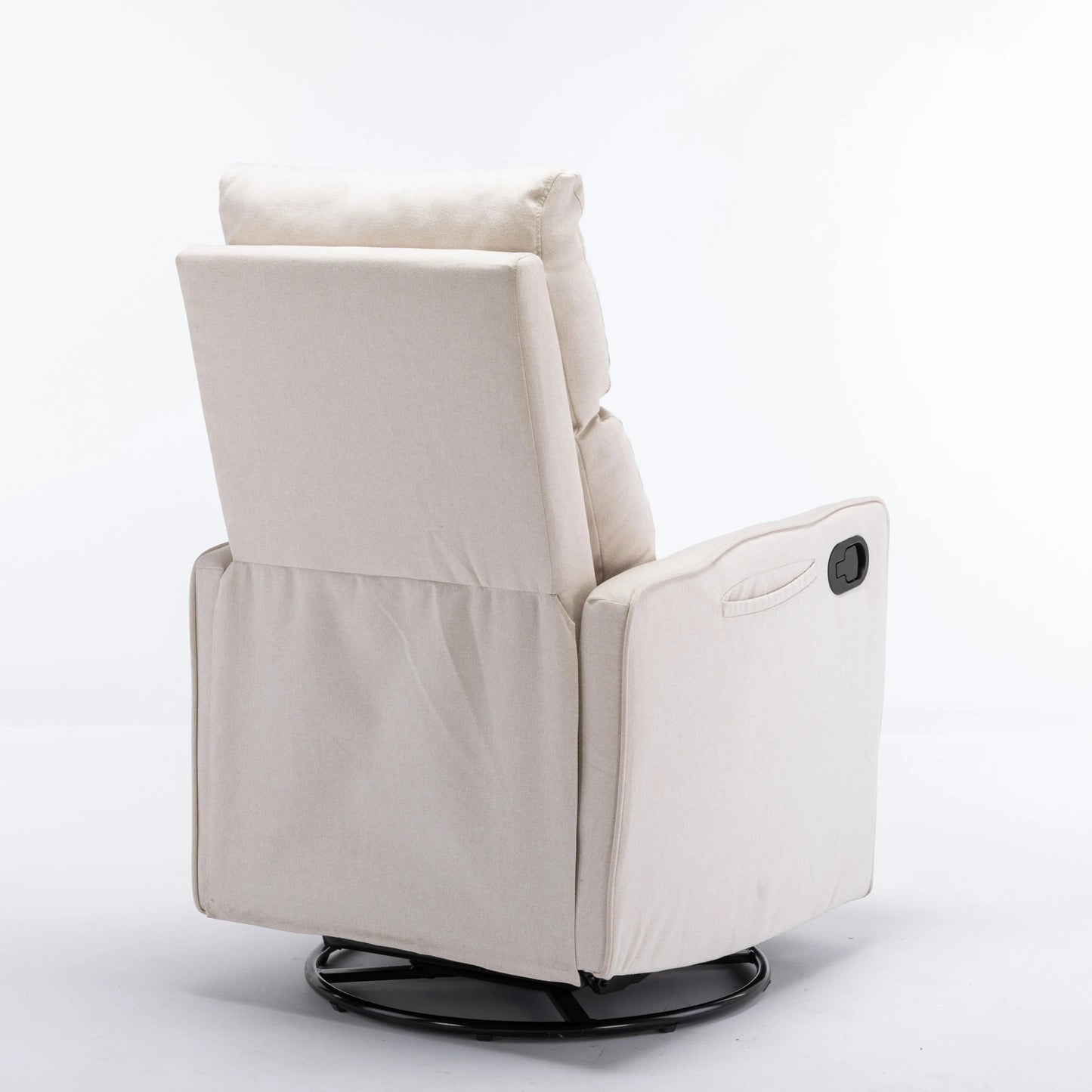 Cotton Linen Fabric Swivel Rocking Chair Glider Rocker Recliner Nursery Chair With Adjustable Back And Footrest For Living Room