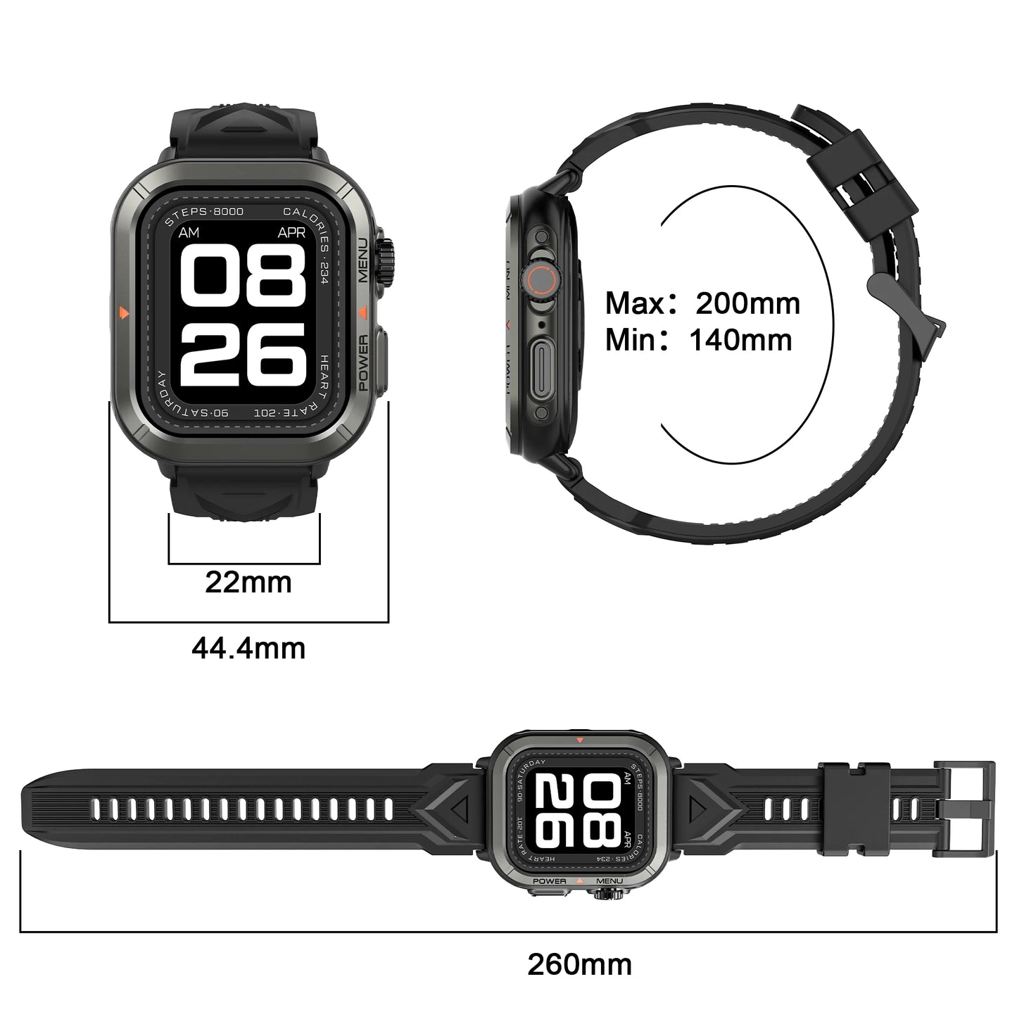 Blackview W30 Smart Watch 1.91 inch Display Waterproof Smartwatch Bluetooth Calling Fitness Tracking Woman Man Watches for Gifts