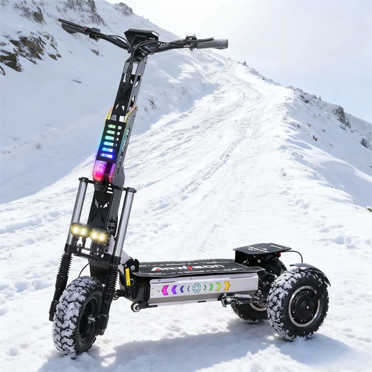 3 Wheels Electric Scooter for Adults 6000W Dual Motor 60V 27AH Battery 13 Inch Fat Tires Off Road E-Scooter Long Range