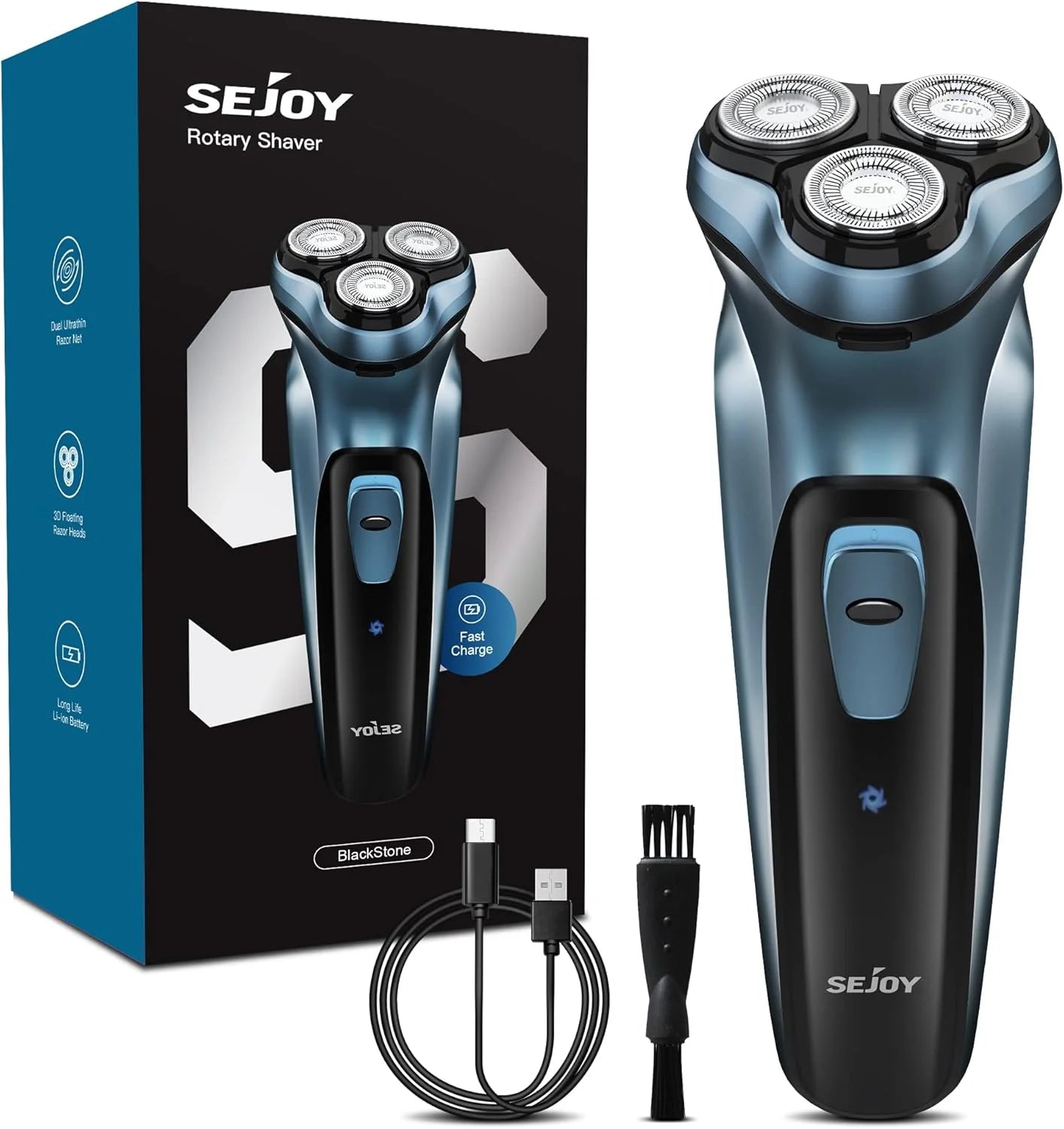 Sejoy Electric Razor for Men Rechargeable Electric Shavers Rotary Portable Travel Razor Idea Gift Beard Trimmer