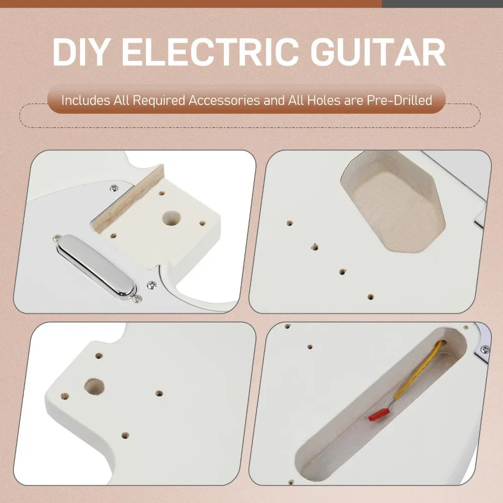 DIY 6 String TL Style Electric Guitar Kits with Mahogany Body for Beginner