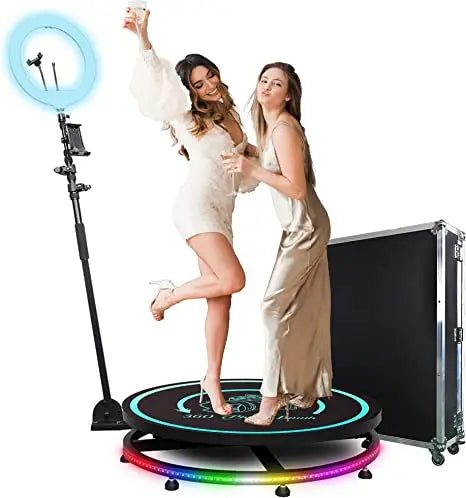 2024 NEW 360 Photo Booth Machine with Photography Lights for Parties with Software Logo Customization Automatic Photo Booth