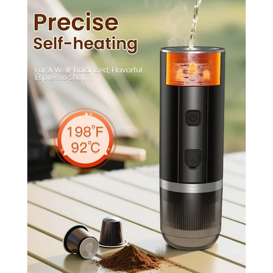 Portable Espresso Maker, 20 Bar Electric Espresso Machine for Travel, Camping, Rechargeable USB-C Mini Coffee Maker for NS Capsu