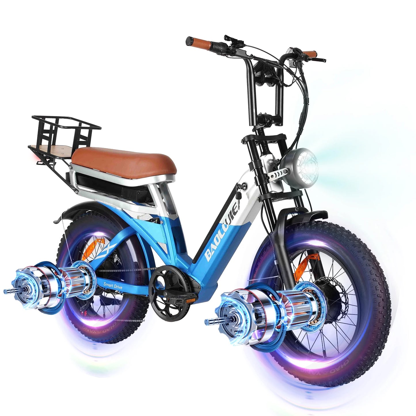 BAOLUJIE DM01 Motor Electric Bicycle，E-Bike Motorcycle for Adults，60V 30AH Lithium Battery，42 MPH Electric Bike【1 Year Warranty】