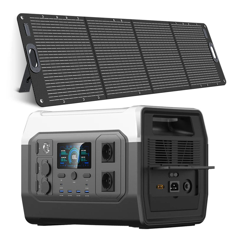 Ctolity XP1000 Powerbank 1800w Portable Power Station, 1024Wh Lifepo4 Battery, 200w Solar Panel for Camping Solar Generator
