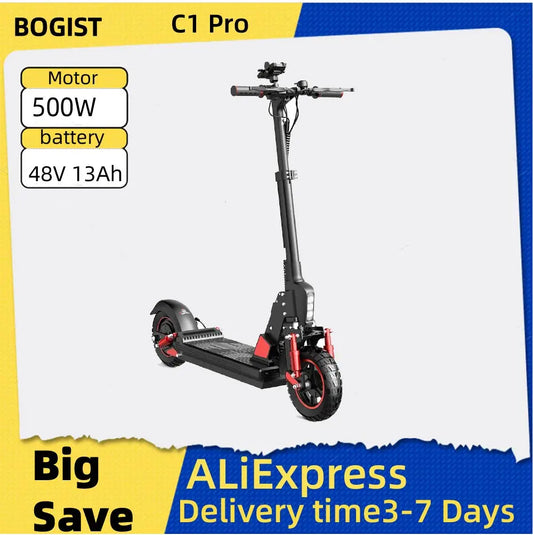 BOGIST C1 PRO Adult Electric Scooter 500W Motor 48V15Ah Battery Foldable Electric Scooter 10 Inch Tire Off-Road E-Scooter