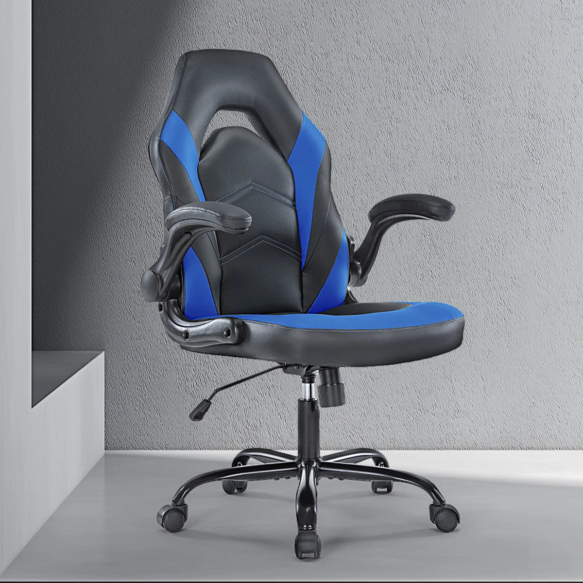 MCQ Gaming Chair Ergonomic Office Chair with Swivel Rolling Adjustable PU Leather Racing Chair Flip-up Armrest For Furniture