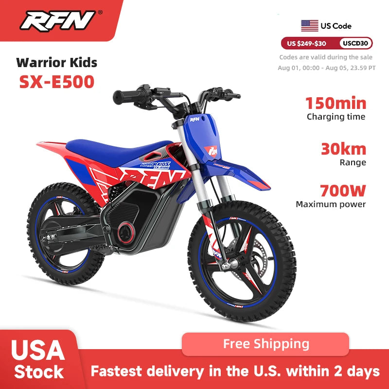 RFN Warrior Kids Electric Dirt Bike | Kids Electric Off-Road Motorcycle |  Speed Ride |Multi-Speed,Outdoor Ride for Age 3-8