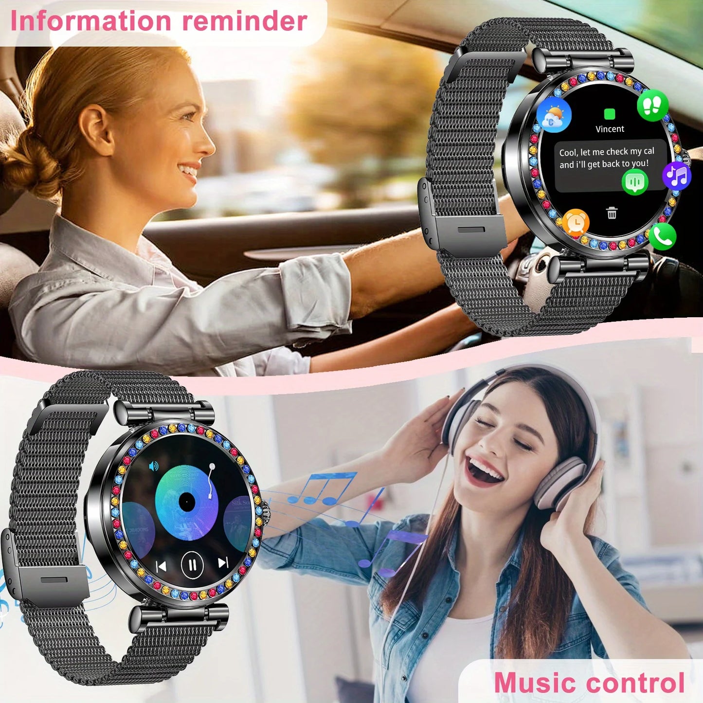 2025 new fashionable wireless calls, Smart watch, phone dialing, call notification and rejection, a variety of wallpapers