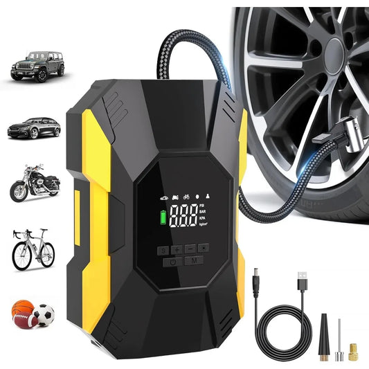 Tire Inflator Portable Air Compressor,150PSI Cordless Air Pump for Car Tires with Rechargeable Battery & Digital Pressure Gauge,
