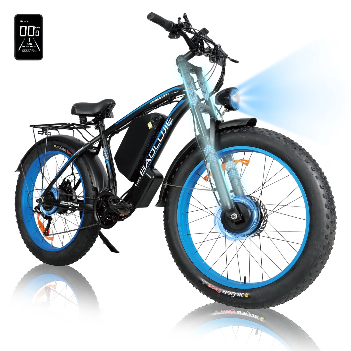 BAOLUJIE DM01 Motor Electric Bicycle 60V 30AH Battery Max Speed 42 MPH Electric Bike E-Bike Electric Motorcycle【1 Year Warranty】
