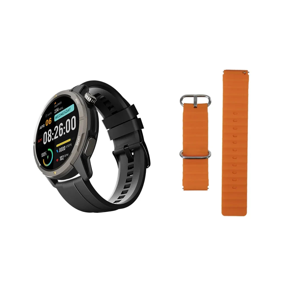 AGM Legion Smartwatch 5ATM Waterproof 1.43"AMOLED Display Heart Rate Blood Oxygen 100+ Sports Modes GPS Compass