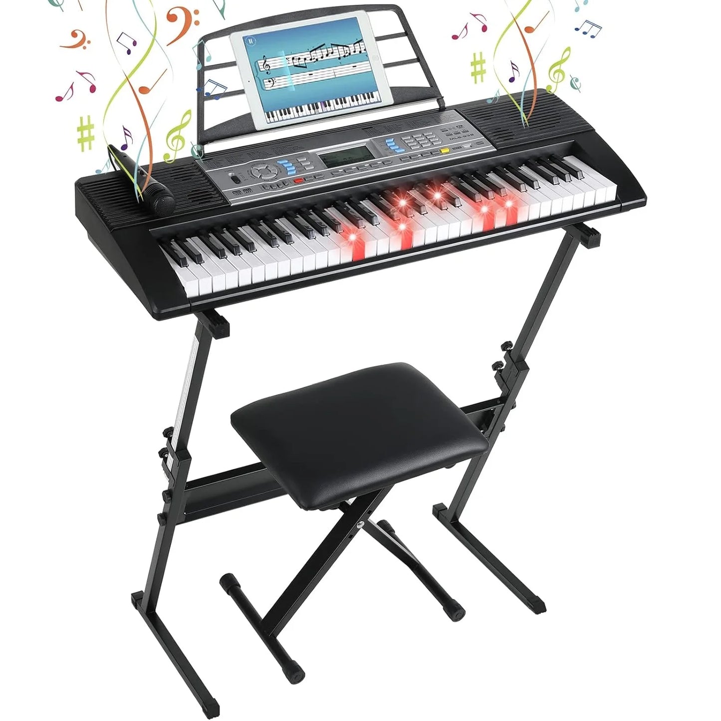 Keyboard Piano Digital Piano 61 Keys, Electric Piano Keyboard for Beginners, 300 Sounds & Teaching Function, Electronic Keyboard