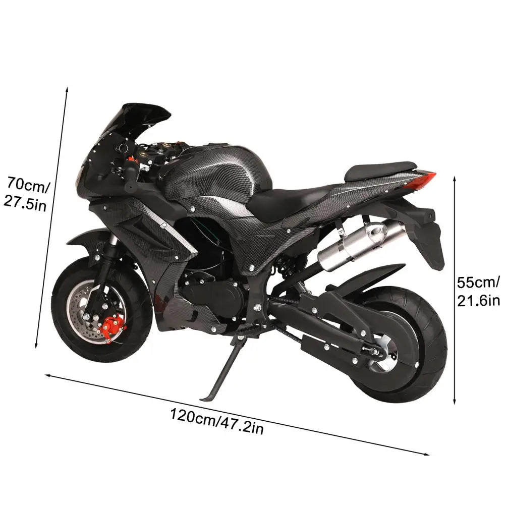 49cc 4-Stroke Pocket Rocket Motorcycle, Mini Motorcycle, Gas Pocket Motorbike with Front Rear Disc Brakes