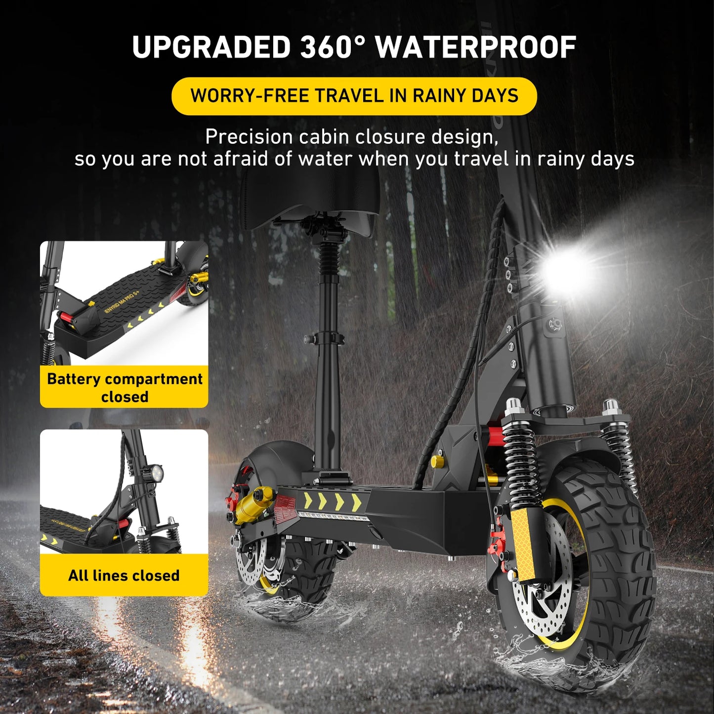 Electric Scooter IENYRID M4 Pro S+ 800W Motor 48V 12.5AH Battery 10"Tire Escooter 45km/h Max Speed Disc Brake LCD Display