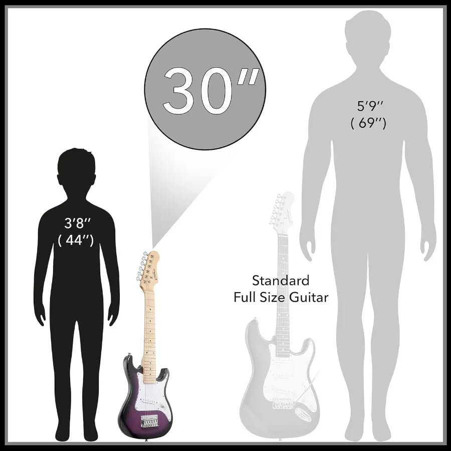 30-inch Beginner Electric Guitar Kit with Amplifier in Purple Color Perfect for Young Musicians and First-Time Players Complete