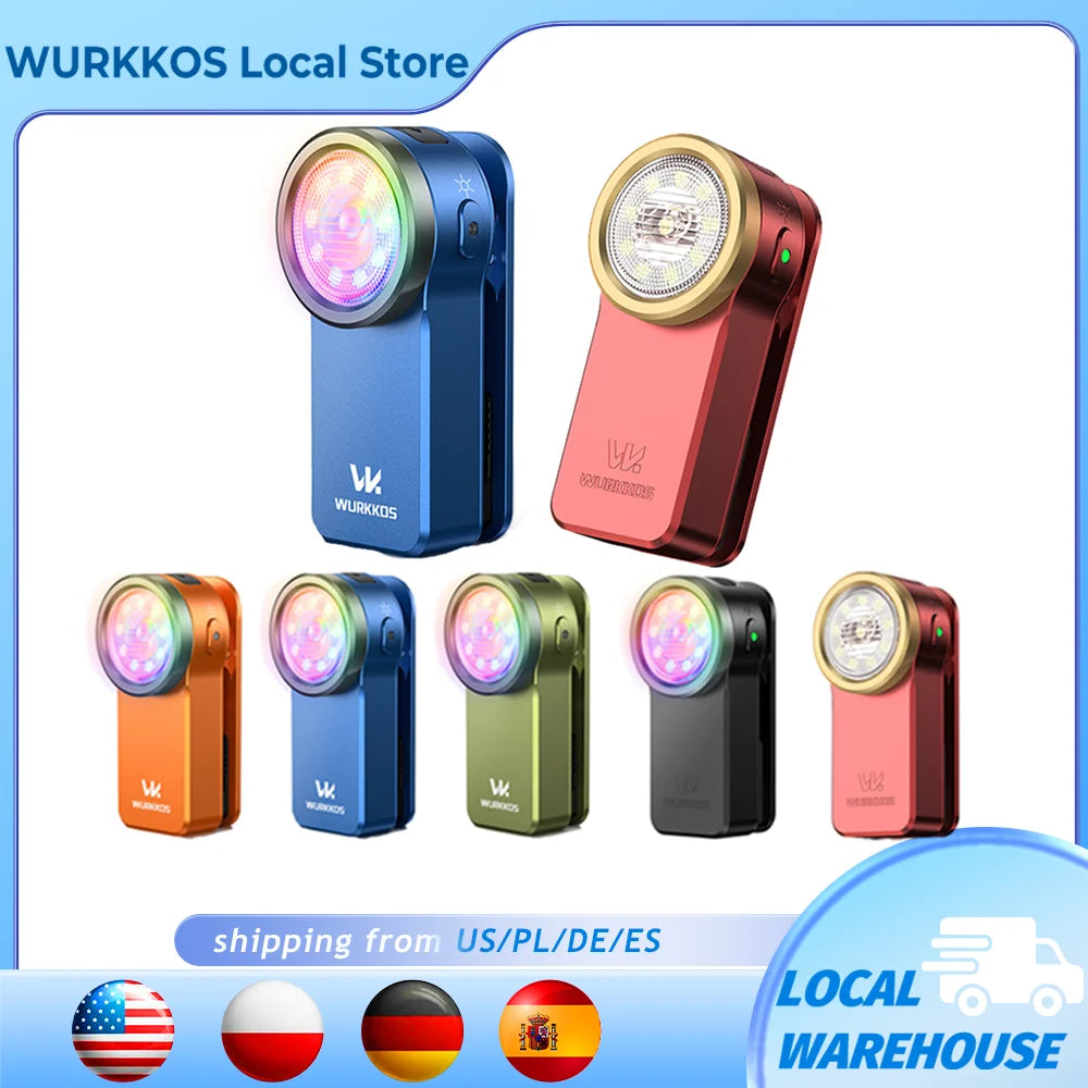 Wurkkos HD03 Clip Light 680LM USB C Rechargeable Pocket Flashlight Mini Spotlight/Flooglight Portable EDC RGB Torch with Magnet
