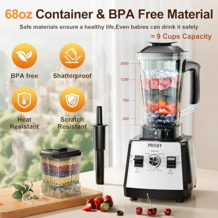 Countertop Blender 70oz Capacity 1000W Motor 6 Speeds 2 Container with 25oz To-go Cup Blender for Fruits Vegetables Ice Coffee