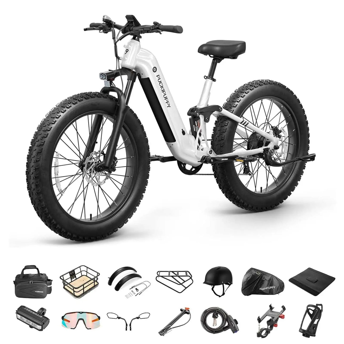 PUCKIPUPPY Boxer St Electric Bike for Adults 960W 48V 20AH Electric Bicycles with Luxury Accessory Pack and Extra 15Ah Battery