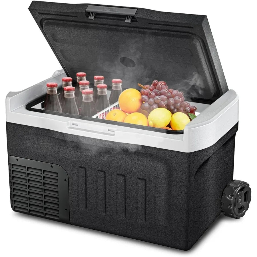 12 Volt Portable Refrigerator 32QT 30L Electric Cooler 12/24V DC 110-240V AC -468 Dual Mode Portable Freezer 12V Car Fridge wit