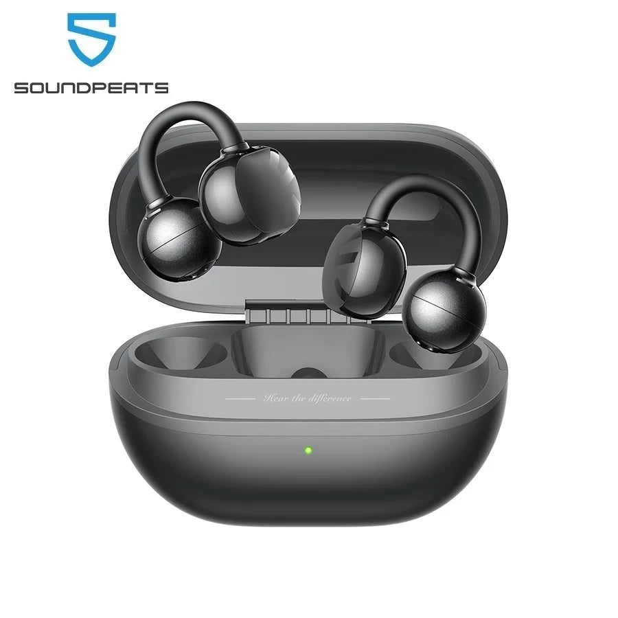 SoundPEATS POP Clip Wireless Earphones Bluetooth 5.4 Opean-Ear Clip-on Earbuds IPX5,Gaming Mode Low Latency, Multipoint Pairing