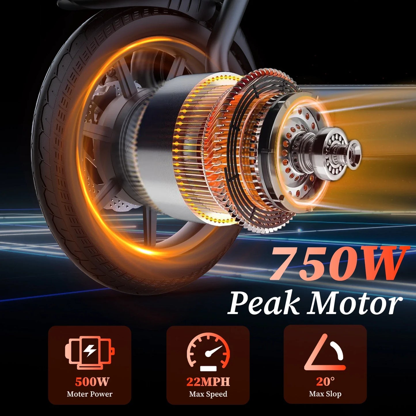 LADPED LPBS 500W 14inch Electric Bicycle 10.4AH Battery 28Miles Max Range 21MPH Max Speed Shock Absorption Foldable Adult Ebike