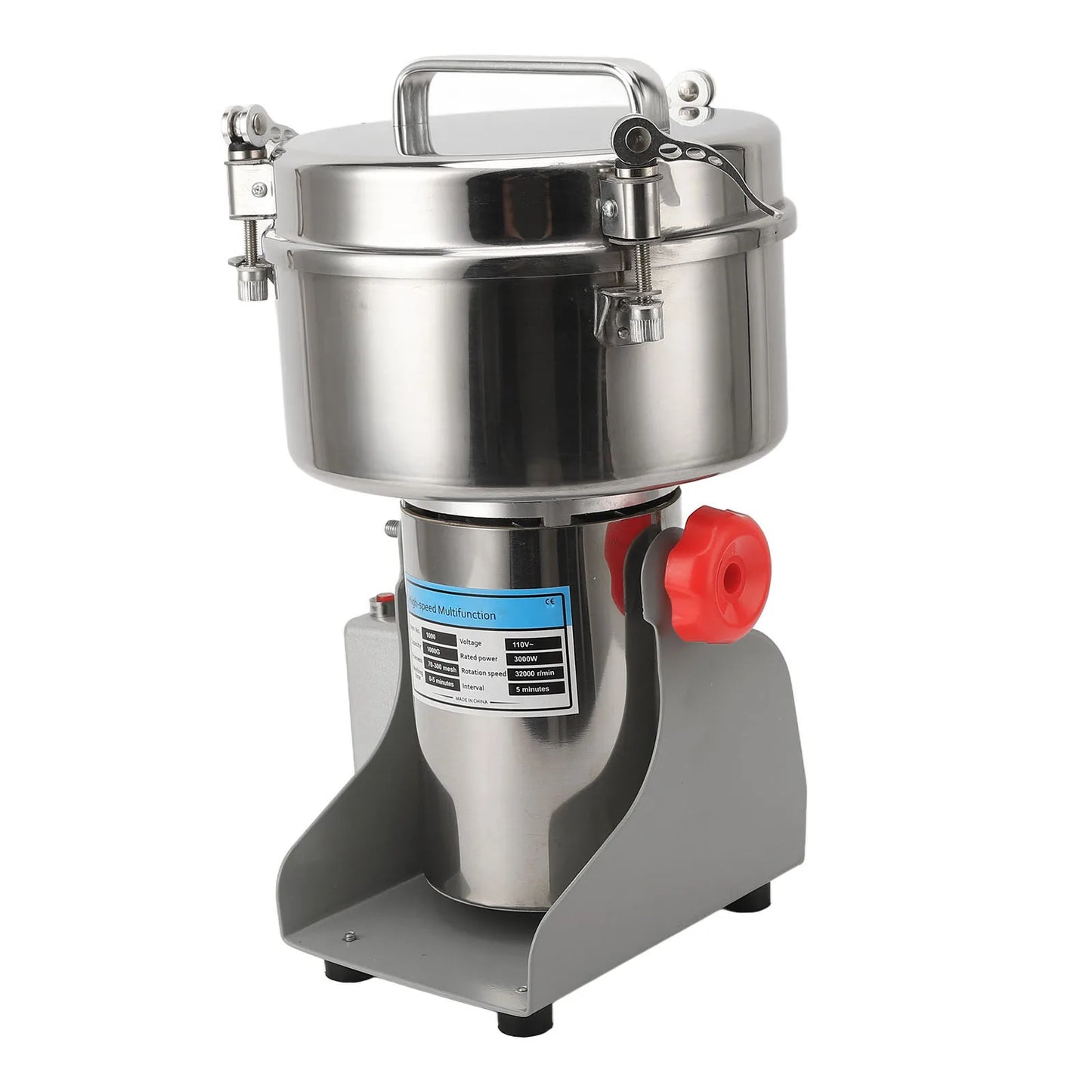 1000g Commercial Electric Grinding Machine – High-Speed Grinder for Spices/Coffee/Rice (110V US Plug)