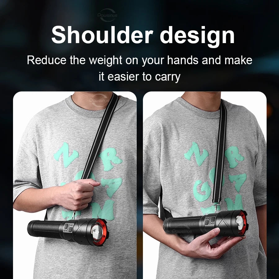 2026 New Ultra Bright LED Flashlight USB Rechargeable Zoom Flashlights Long Range 6000M Tactical Torch Camping Fishing Work Lamp