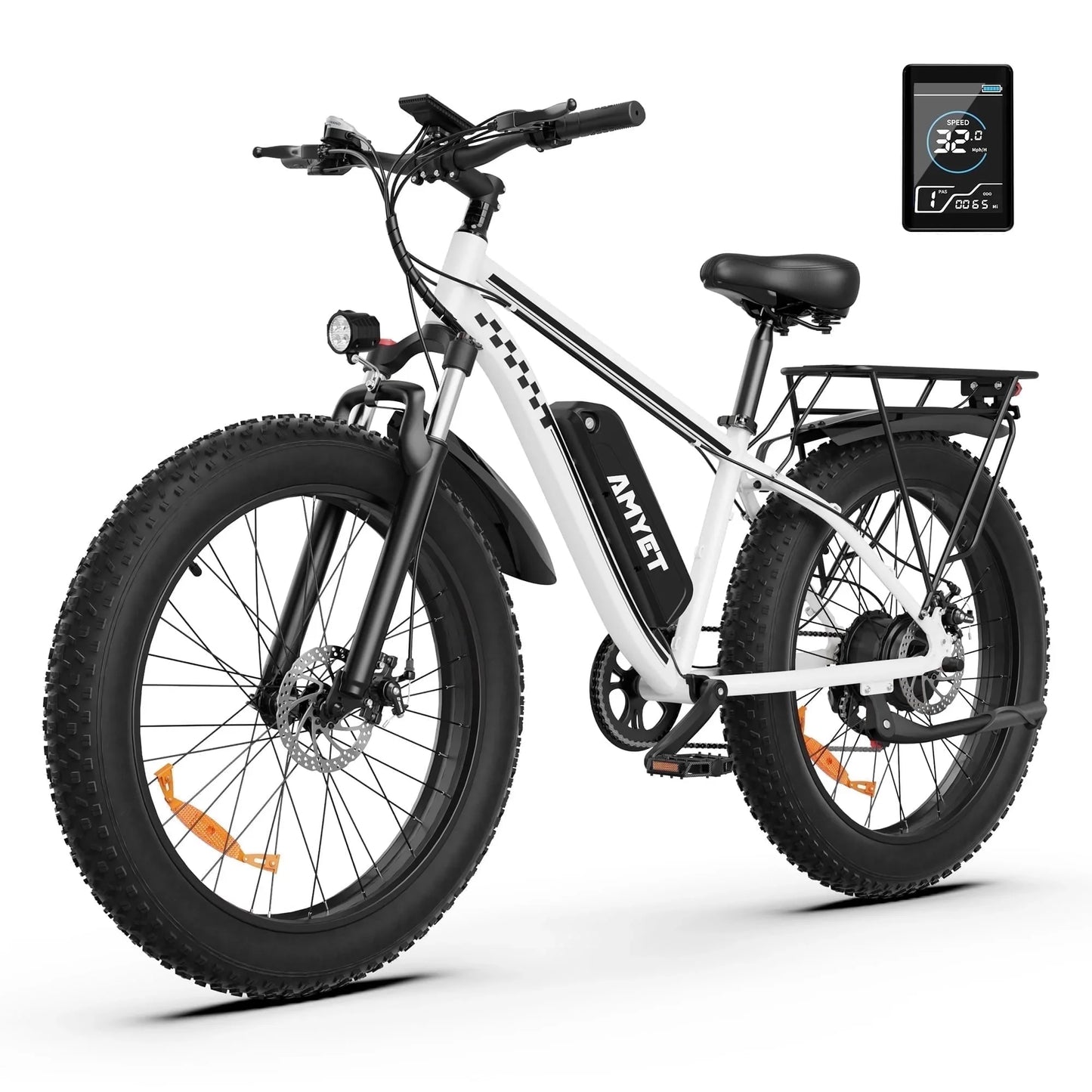 AMYET Electric Bike EB26 Blue Adults Electric Bicycle 28mph Peak 1500W 720WH Ebike 26" Fat Tire Mountain Bike Electric Dirt Bike