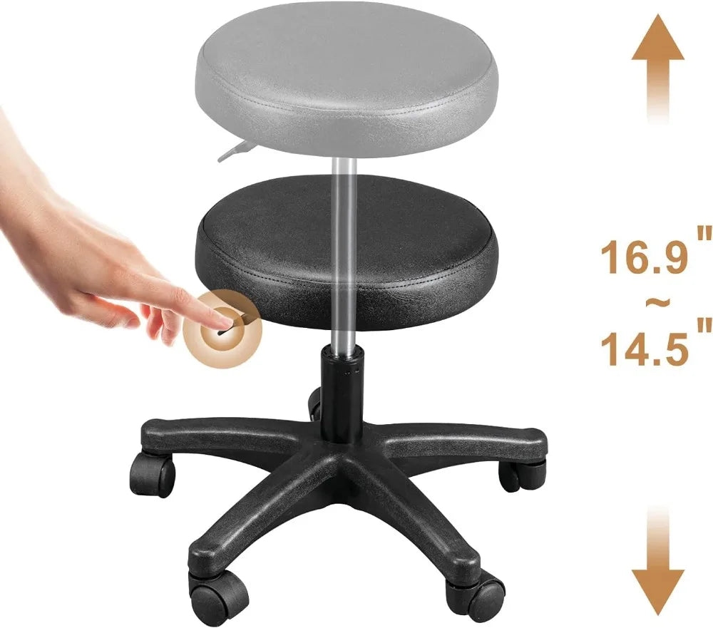 Hydraulic Adjustable 3-Section Salon Spa Massage Tattoo Chair Bed with Stool, Black Beauty Equipment