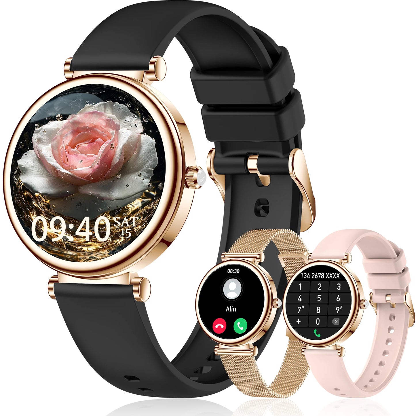 1.3'' Smart Watch(Wireless Calls),Fitness Smartwatch for iPhone/Android with Sport Modes, Women Functions/Free Watch Faces