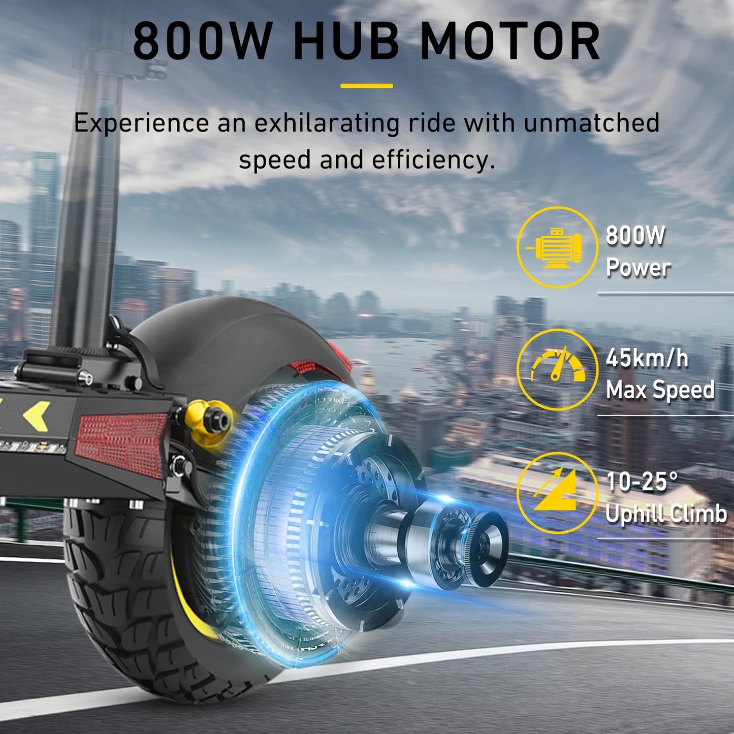 Electric Scooter IENYRID M4 Pro S+ 800W Motor 48V 12.5AH Battery 10"Tire Escooter 45km/h Max Speed Disc Brake LCD Display