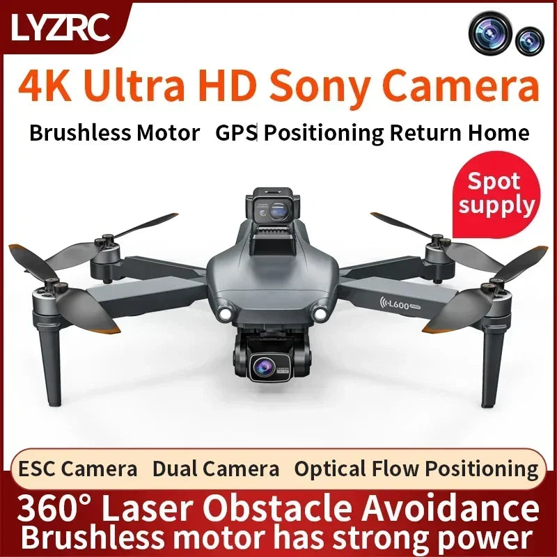 LYZRC Dron L600 Mini Drone 4K Professional HD Camera 3-axis gimbal Optical Flow Brushless Laser Obstacle Avoidance RC Quadcopter
