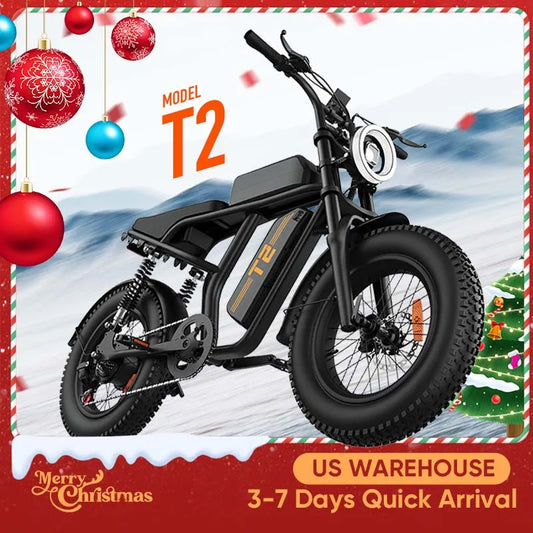 1500W Peak Electric Mountain Bike 48V 15.6Ah Removable Battery 28MPH 100 Mile Range 20X4" Fat Tire E-Bike Free Shipping Hot Sale