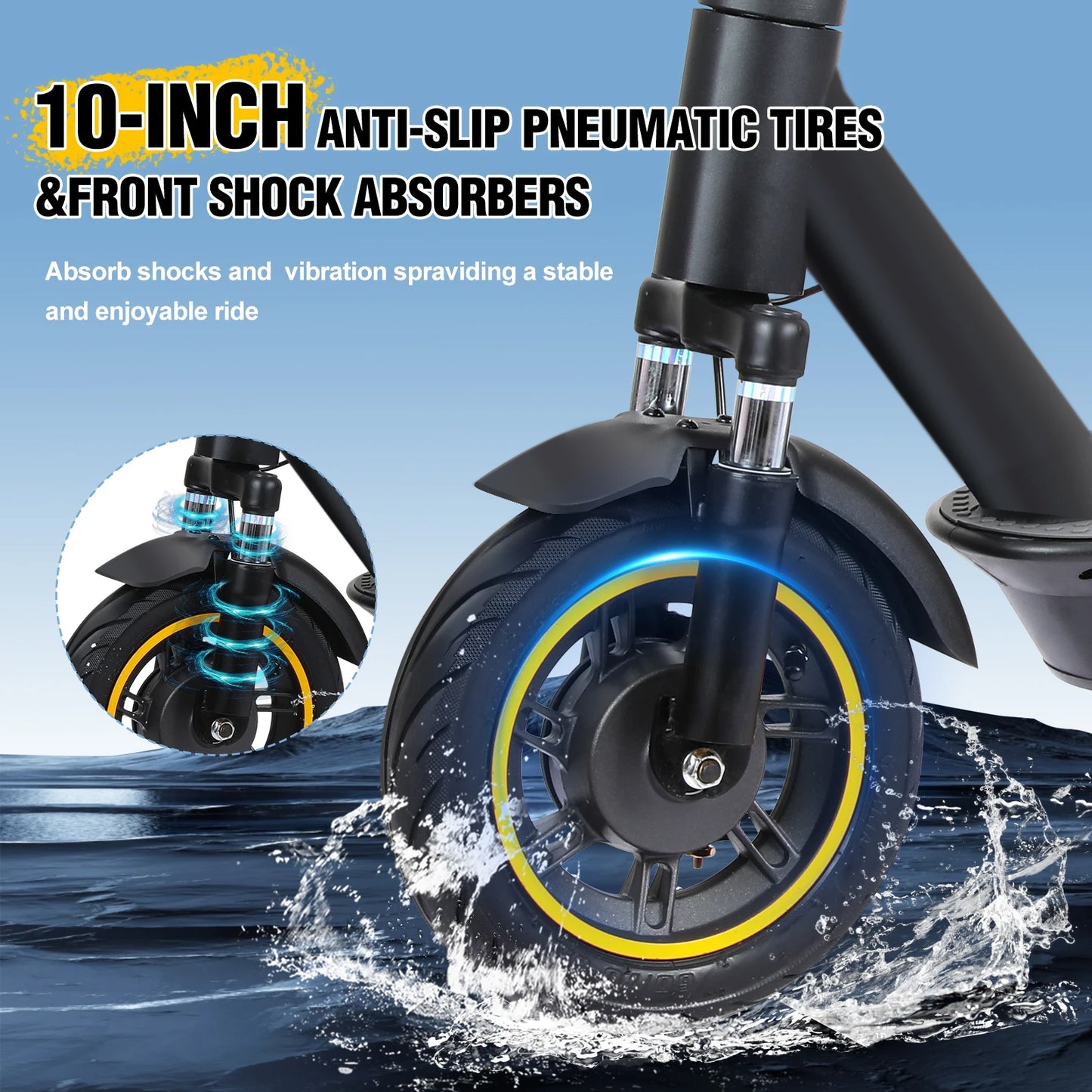 FREEBOY 500W Foldable Electric Scooter, 10'' Inflatable Tire, 36V 15Ah Battery, Range 35-40km, APP Support E-scooter