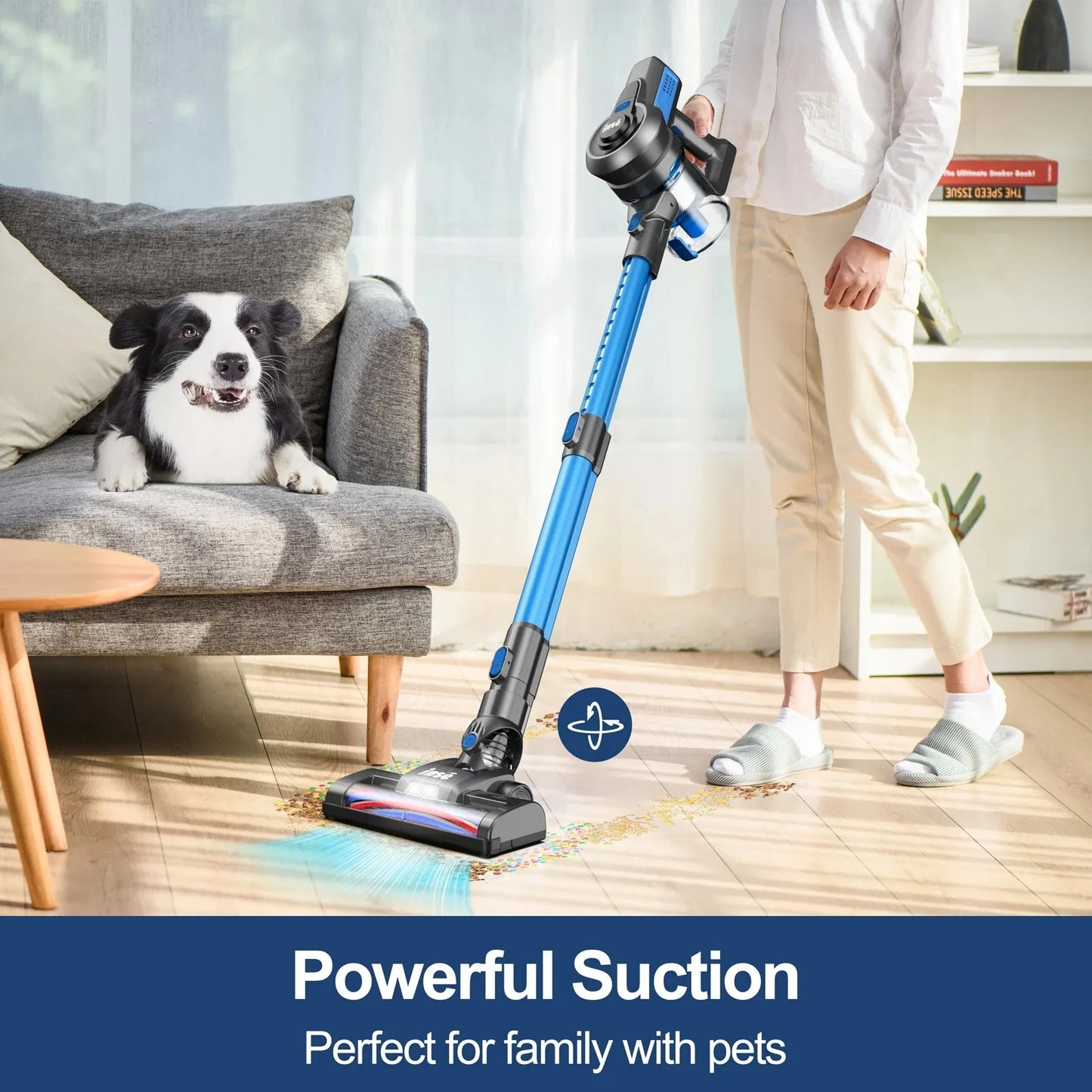 INSE Cordless Vacuum Cleaner 160W Powerful 6-in-1 Handheld Stick Vacuum Up to 45mins Runtime for Home Carpet Bed Clean N650/N660
