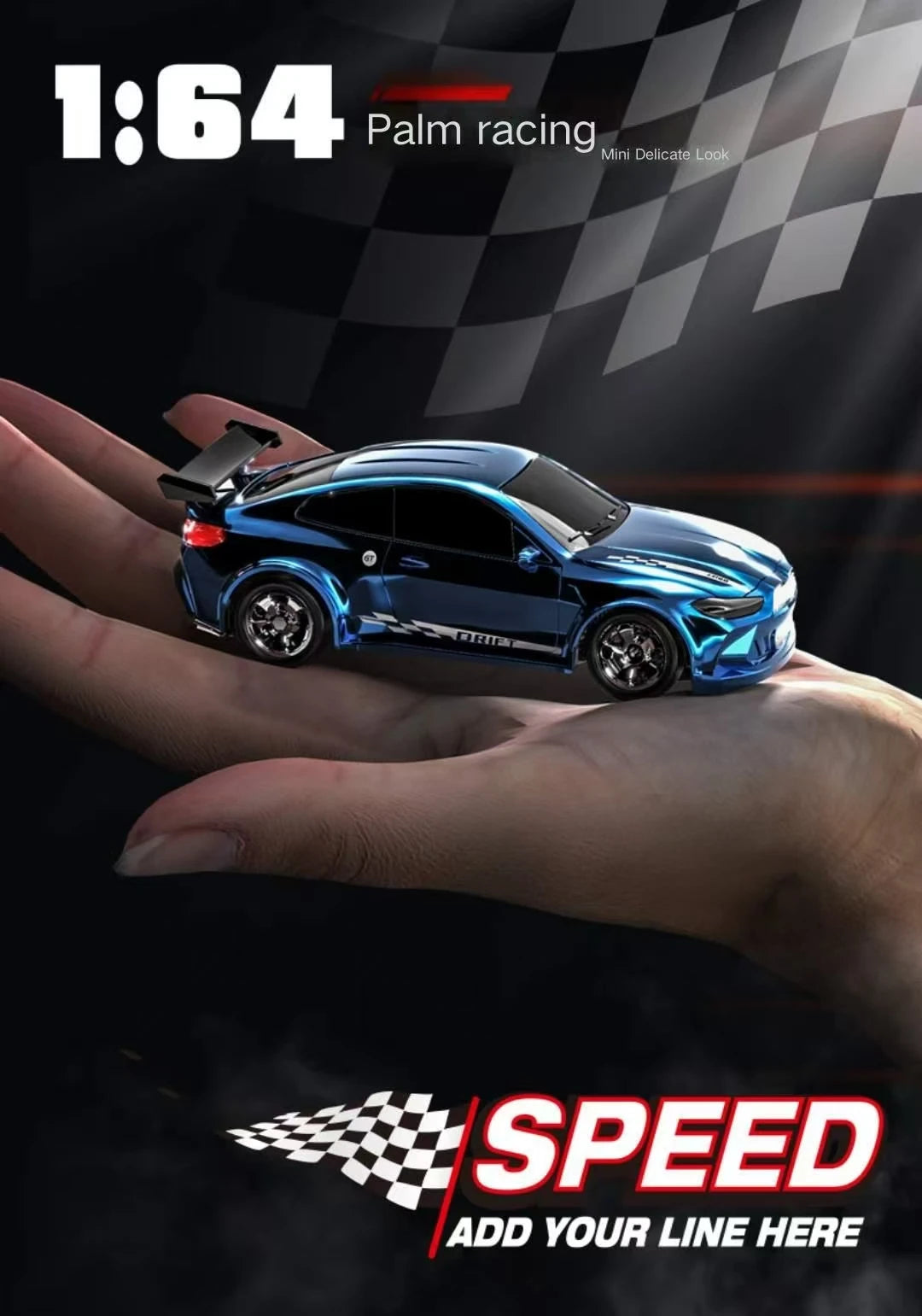 New 4WD 2.4GHZ RC Simulation Mini Drift Car Palm Racing Model Desktop Toys 1/64 Scale Remote Control Car Gift For Children Boys