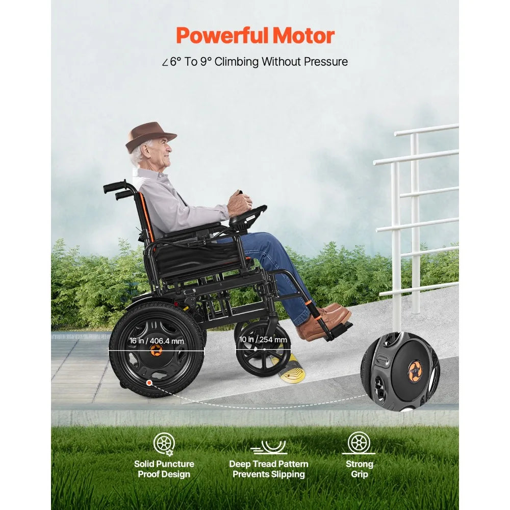 Lightweight Foldable Electric Wheelchair Intelligent 13-Miles All Terrain