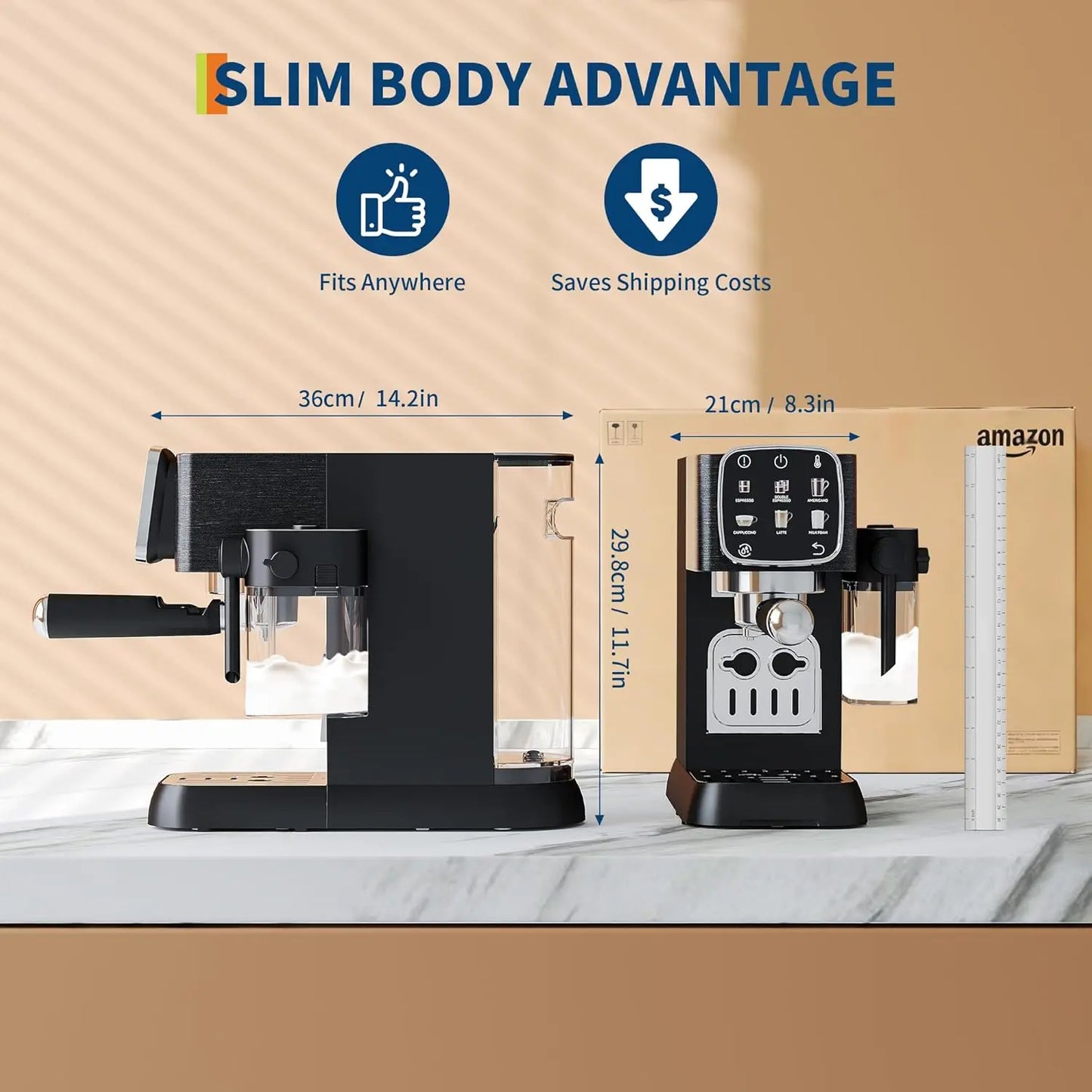 20Bar Fully Automatic Espresso Machine Professional Coffee Maker with Auto Milk Frother, Touchscreen Control&Heating, QuickStart