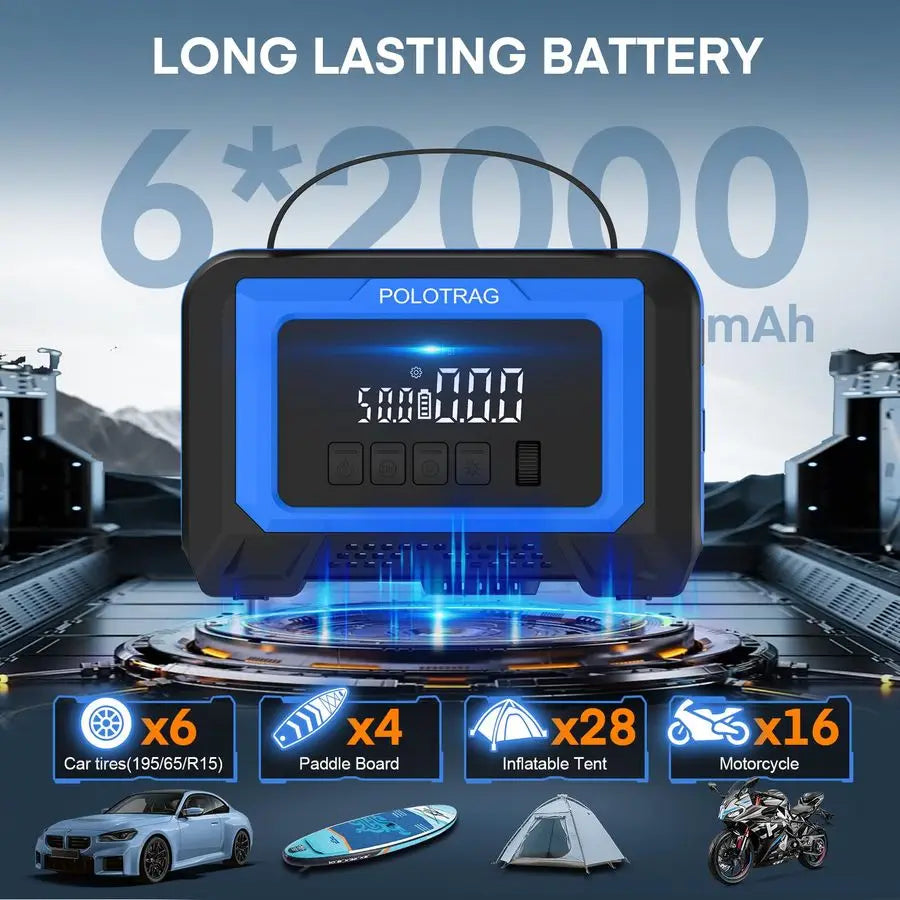 Board Pump, Tire Inflator Portable Air Compressor Cordless Air Pump for Inflatables with AutoOff, Deflate Function, Rechargeable