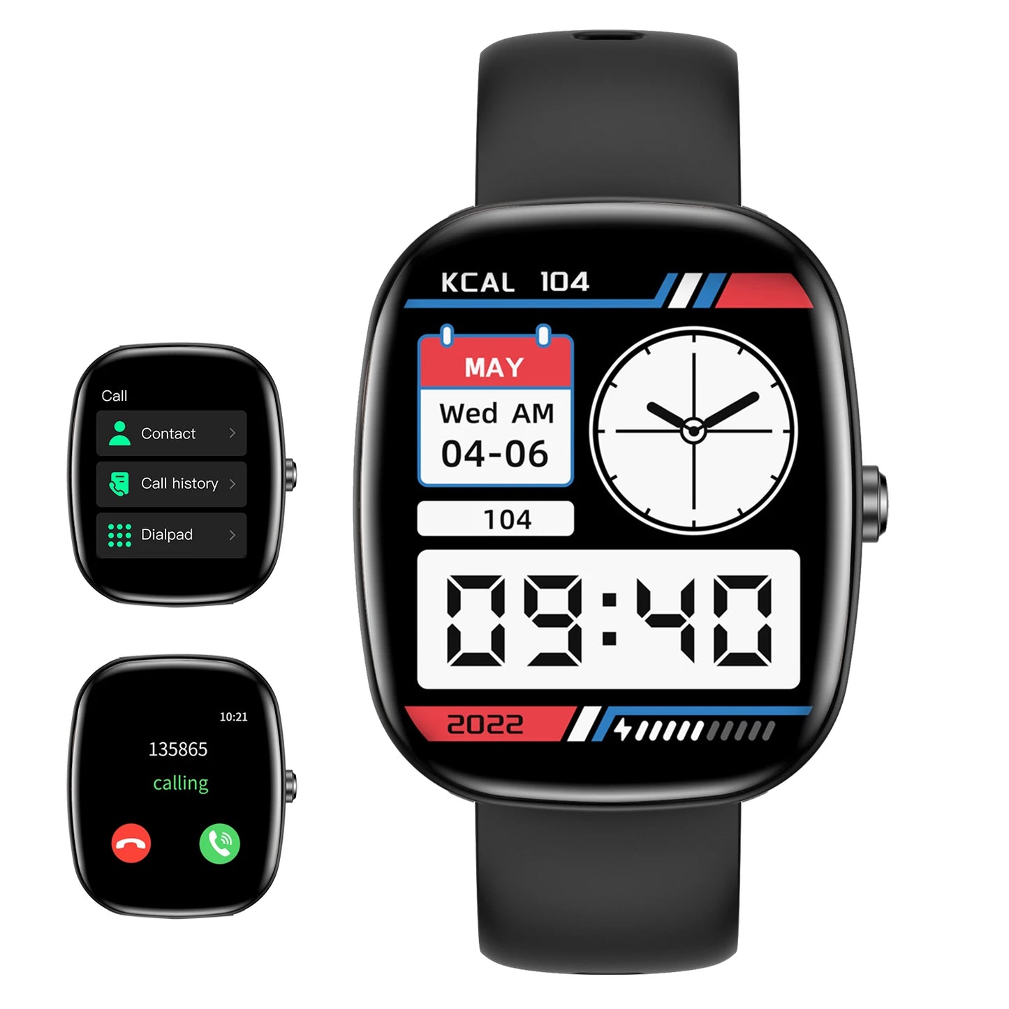 Multifunctional smart watch, wireless calling, call reminder/rejection, custom dial, music playback, unisex sports watch