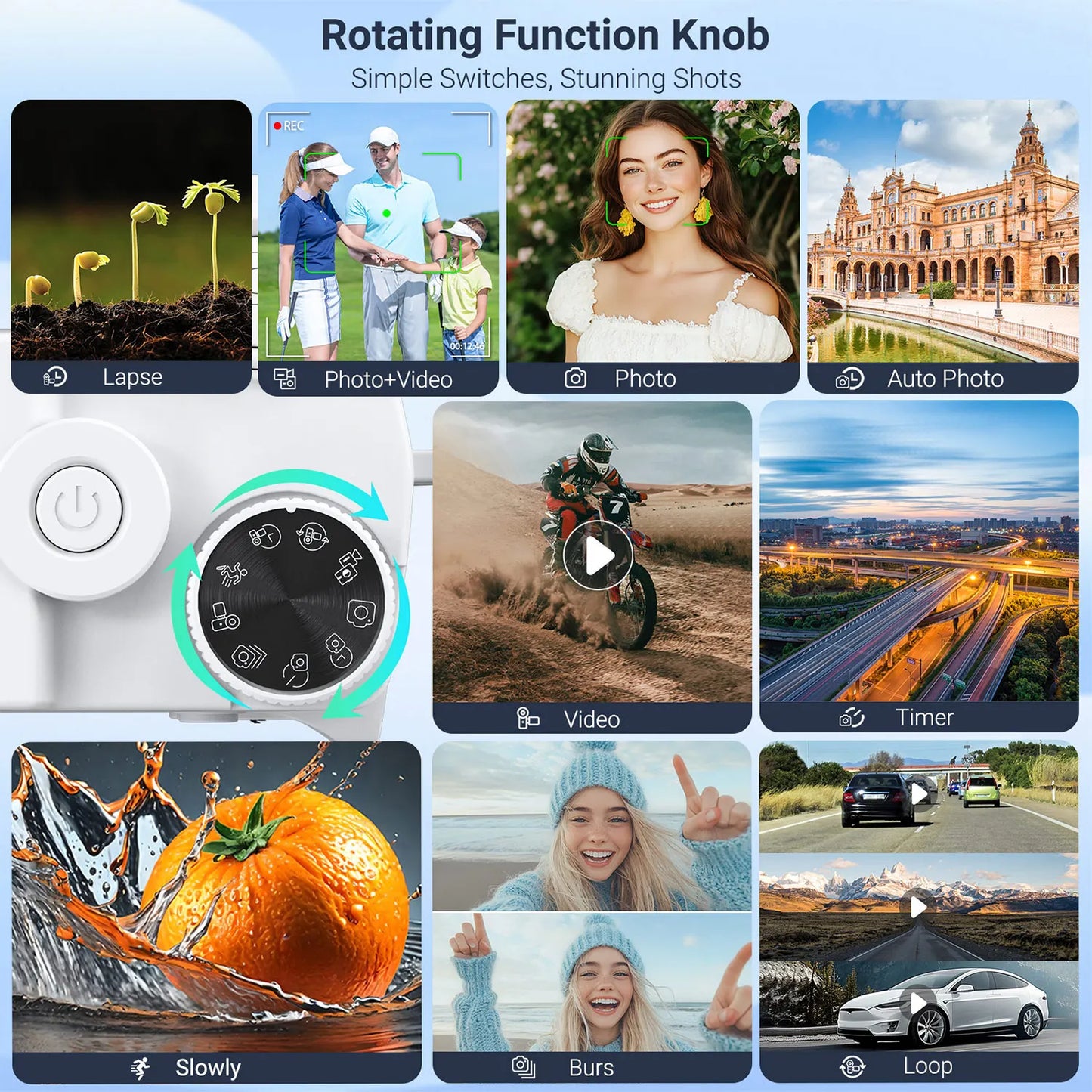 4K Digital Camera - 75MP Front & Rear with Autofocus & Anti-Shake, 3'' Selfie Vlogging Camera, Ultra Bright Flash, 18X Zoom
