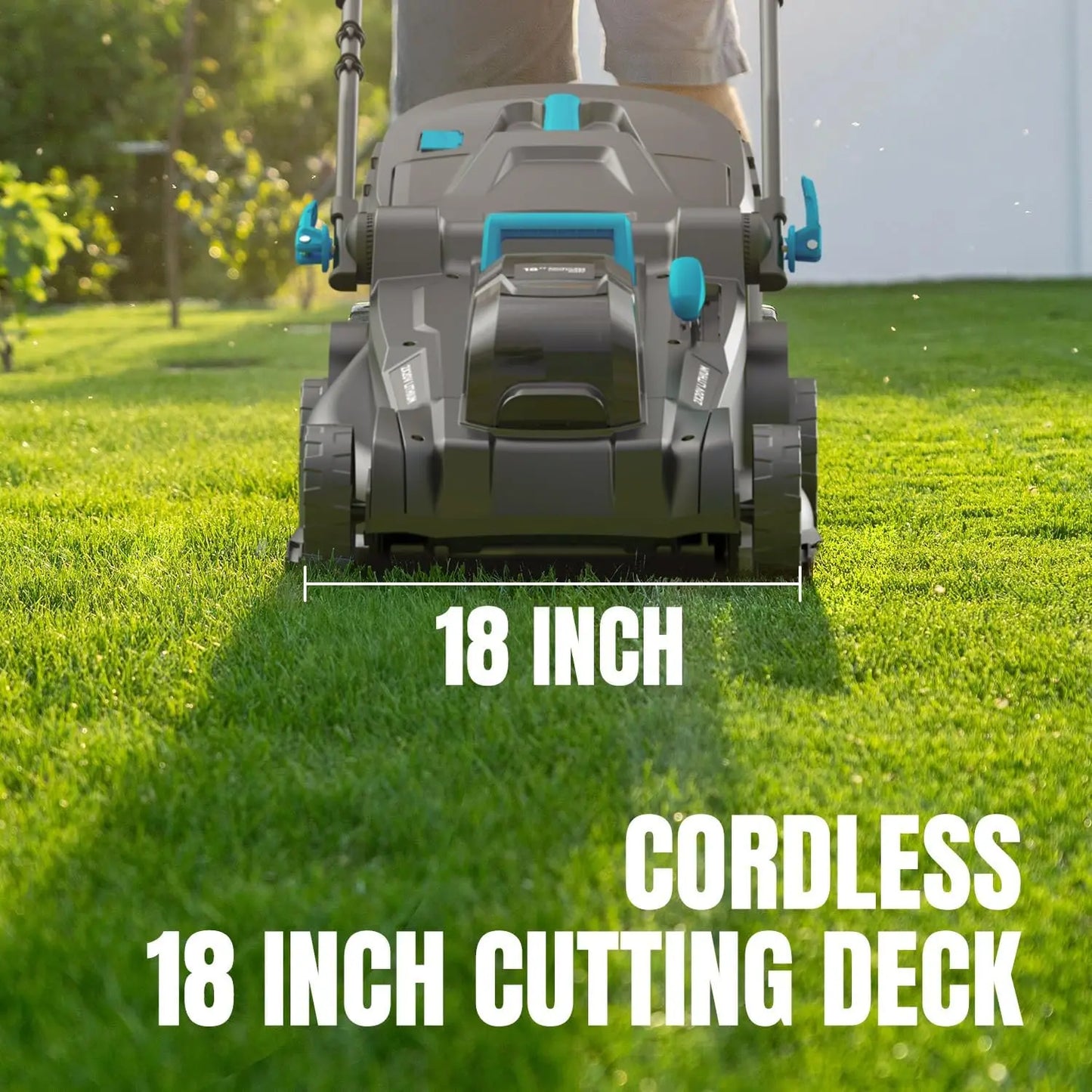 XMSJ Cordless Electric Lawn Mower 2x20V Brushless Height Adjustment