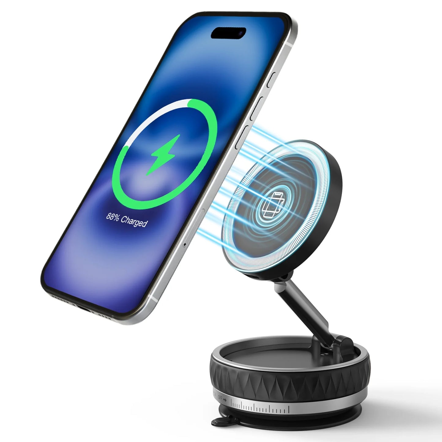 Magnet Wireless Charger Stand Car Phone Charger N55 Strong Magnet 15W Air Vent Fast Charging for iPhone 17 16 15 14 Pro Max