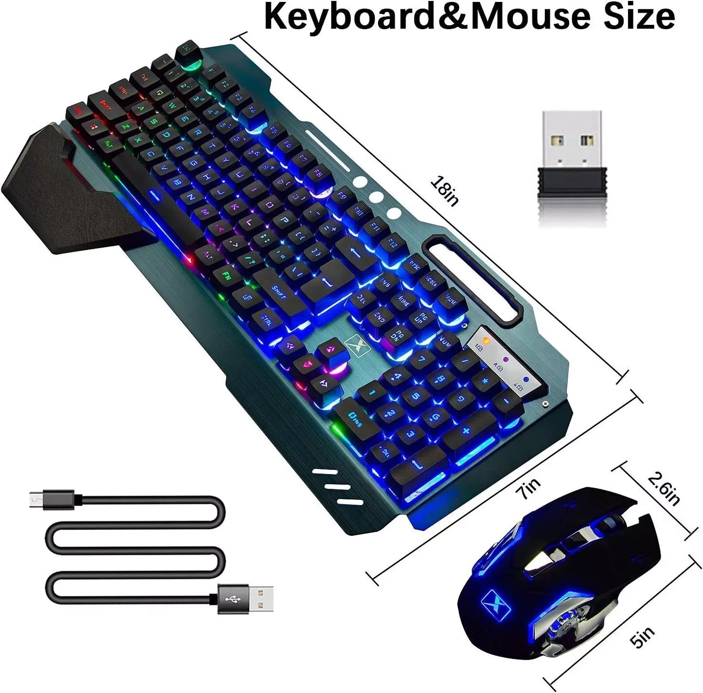 Ziyoulang Wireless Gaming Keyboard And Mouse Set With RGB Backlight