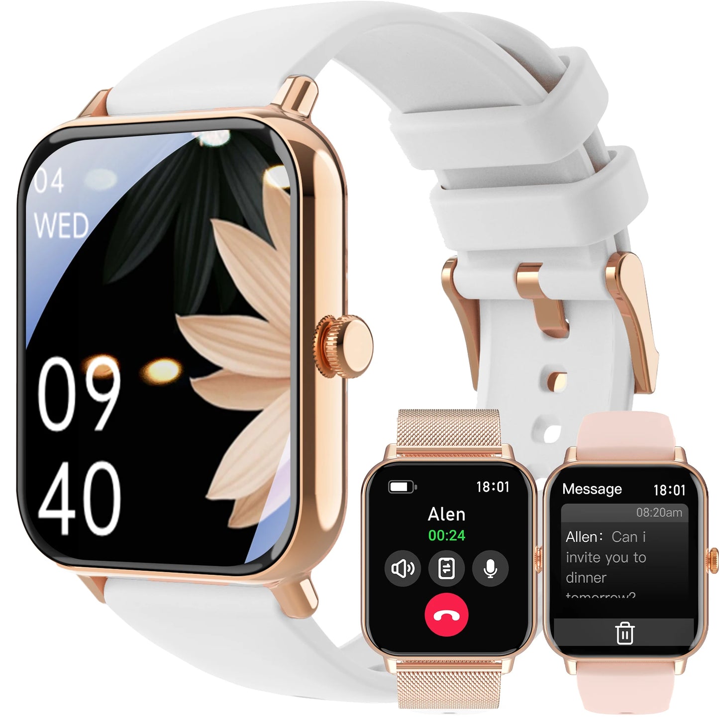 1.85" TFT Touchscreen Smart Watch: Wireless Calls, Message Notifications, Multiple Sport Modes - Ideal Gift for Men and Women