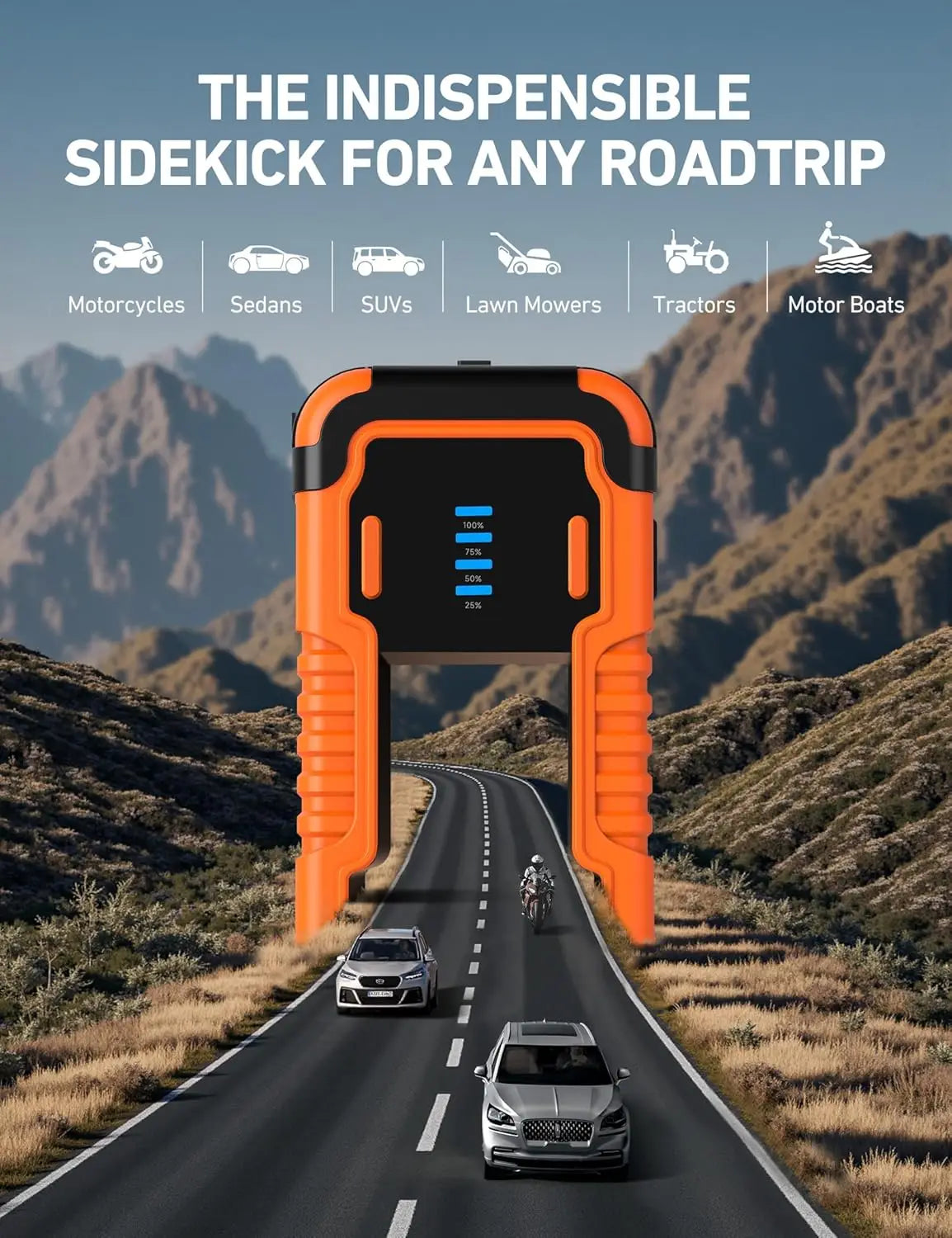 P10 5000A Car Battery Jump Starter, 12V Lithium Jump Box for 10L Gas & 8L Engines with LED Lights & Cable