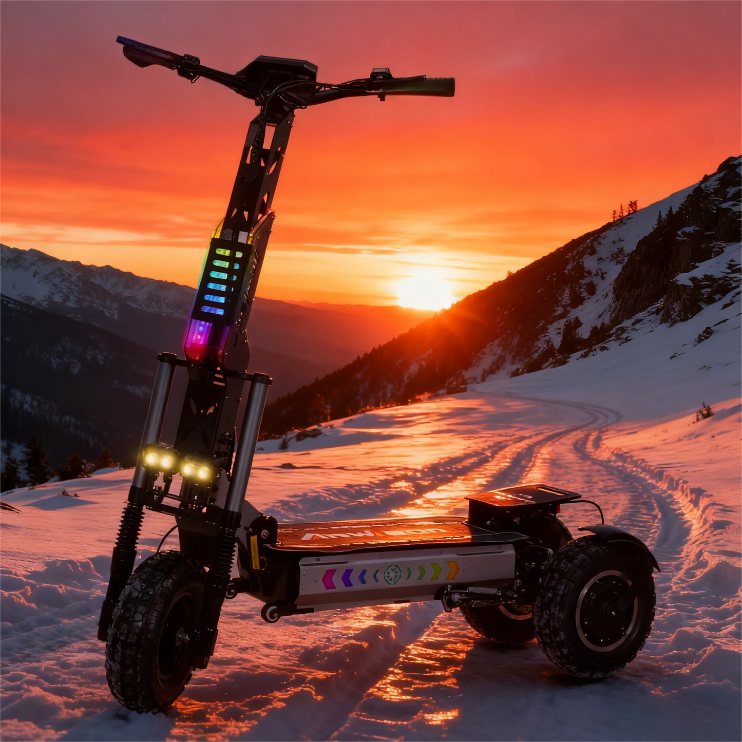 Long Range Off Road E-Scooter 6000W Setup 60V 27AH Battery 3 Wheels Tricycle Design 13 Inch Fat Tires Electric Scooter