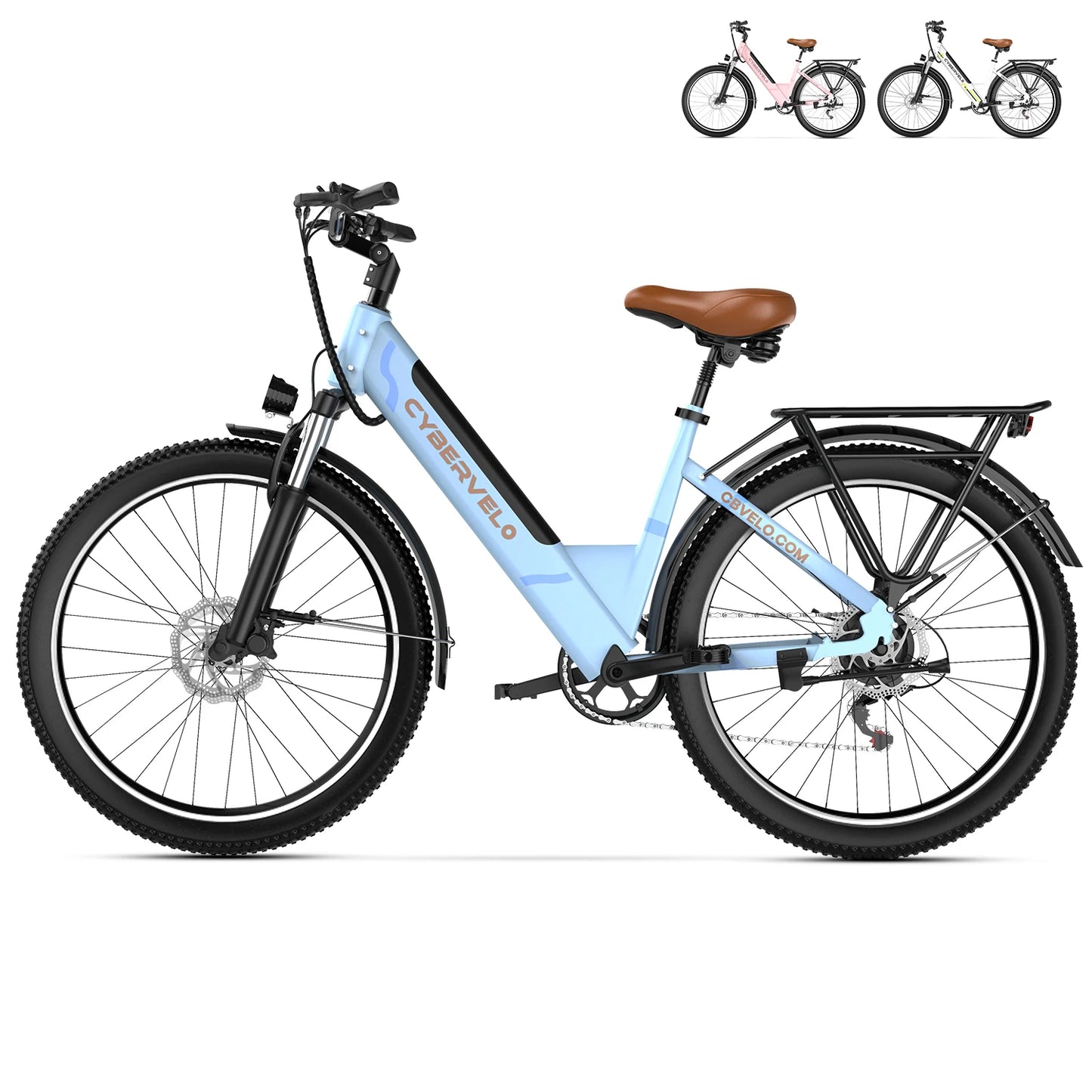 Cybervelo EK7/EK2 26" Electric Bike with 7-Speed,1000 Peak E-Bike for Adults,80 Miles Removable Battery,one year warrenty