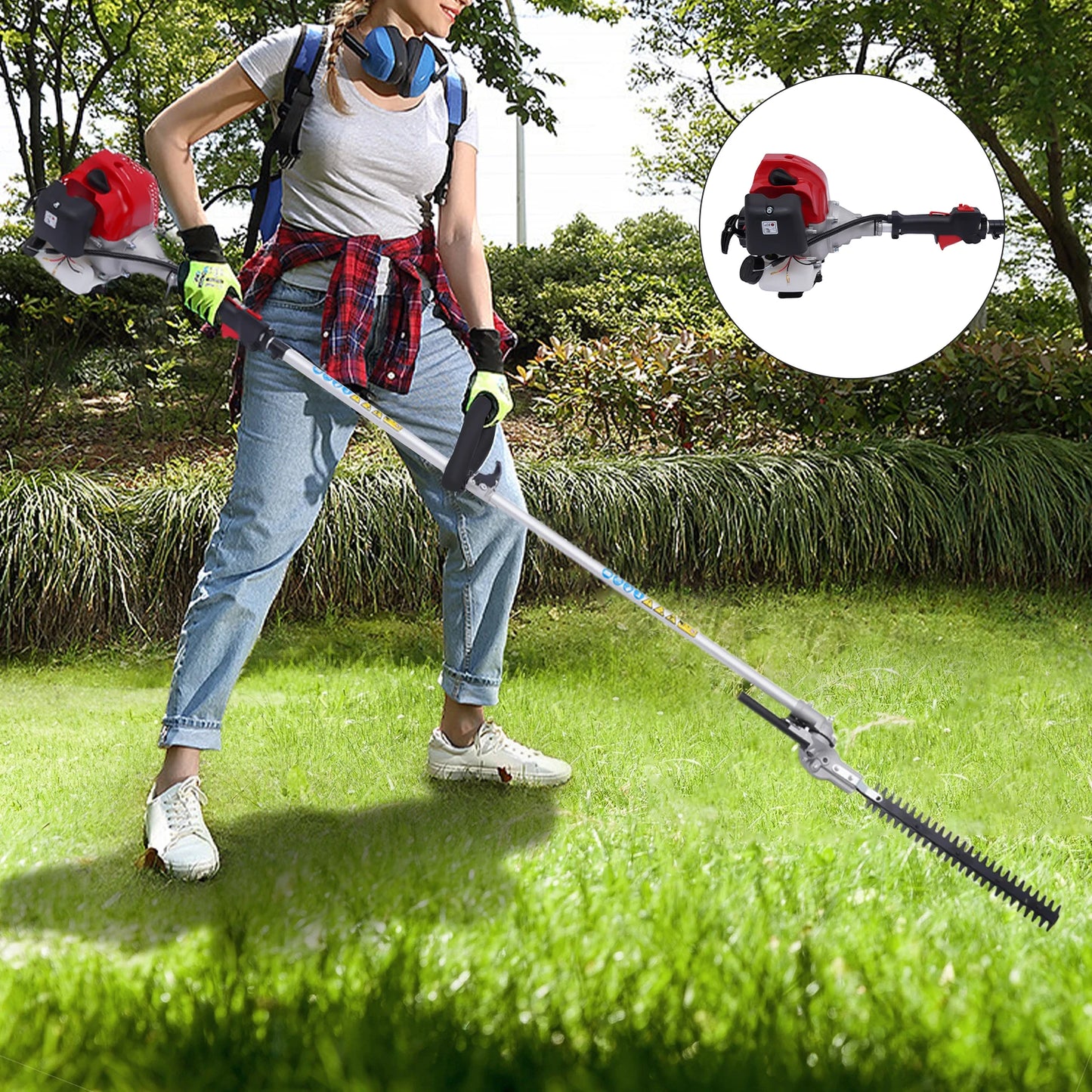 Multi Function Grass Trimmer Set With Two Stroke Engine